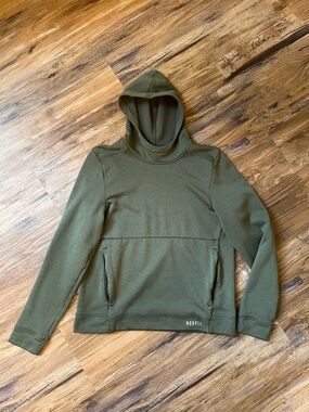 NOBULL Women's Performance Pullover Hoodie in Army Green, Size Large